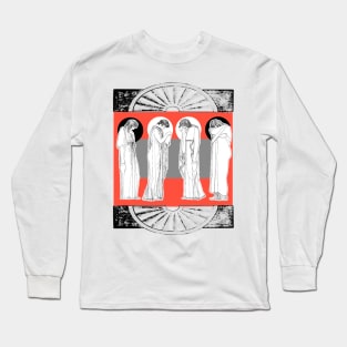 Greek women in mourning and suffering at the Parthenon Long Sleeve T-Shirt